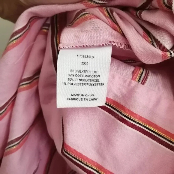 Derek Lam 10 Crosby Pink Striped Fit and Flare Shirt Dress Gathered Waist 6 - Picture 14 of 15